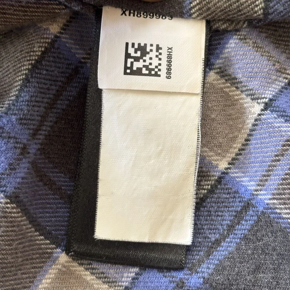The North Face Flannel Shirt Men's Medium Blue Black Plaid Long Sleeve Button Up